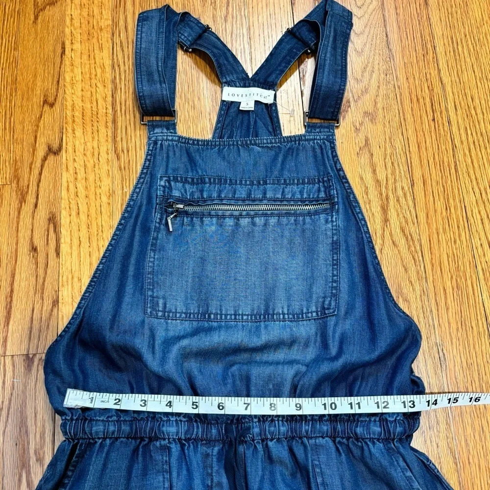 Love Stitch Women's S Preppy Baggy Chambray oversized slouchy Jumpsuit Overalls
